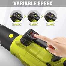 Load image into Gallery viewer, SEYVUM Leaf Blower - 580CFM 20V Leaf Blower Cordless with 2 X 3.0 Battery &amp; Charger, 3-Speed Dial Electric Handheld Leaf Blower - Lightweight Powerful Blower Battery Operated for Lawn Care | Jobsite
